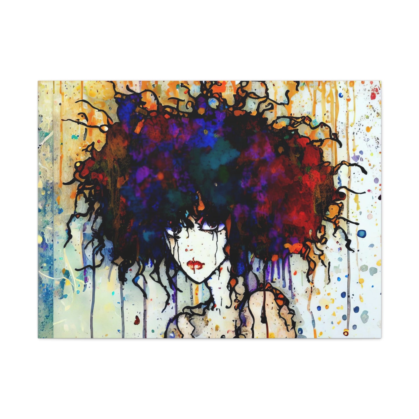 Girl with Big Hair  - Canvas Wall Art