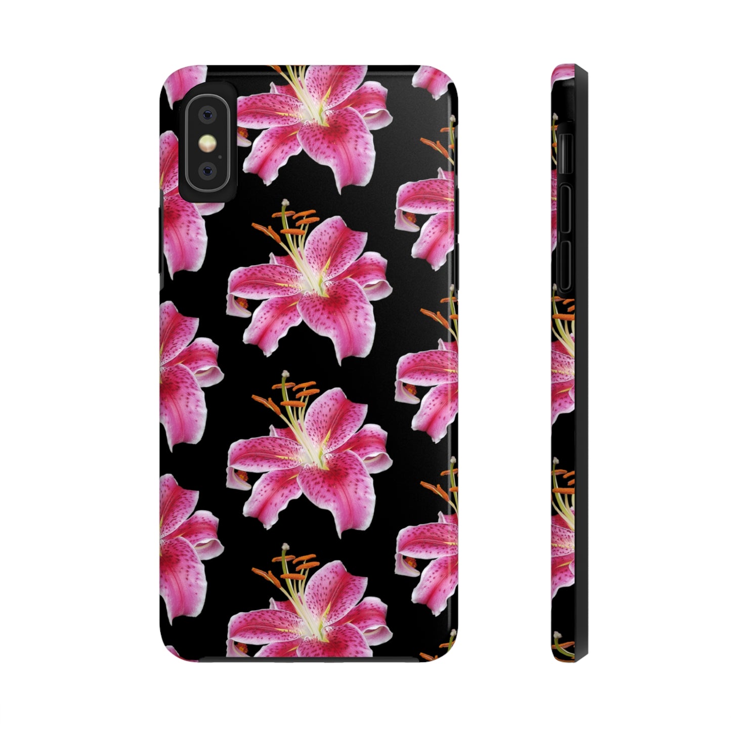 Stargazer Lily Black Tough Phone Case