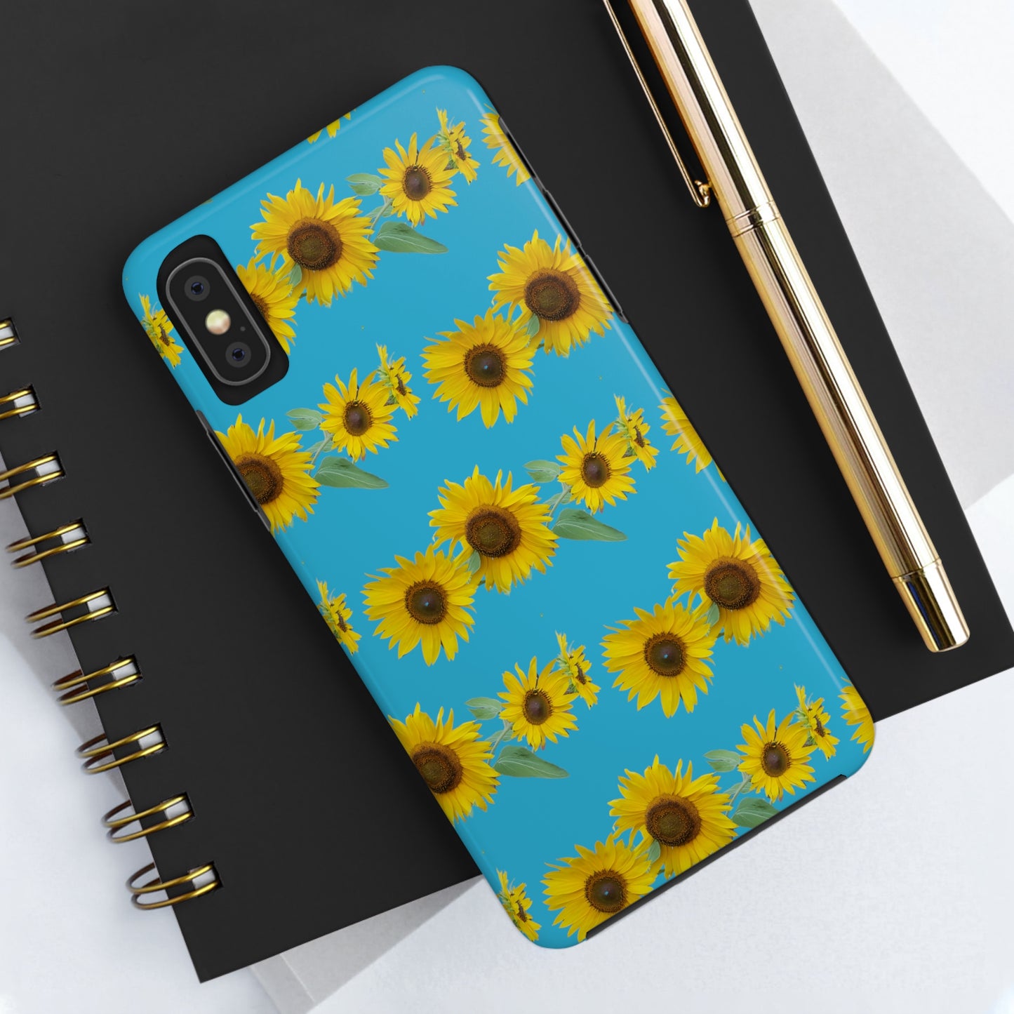 Sunflower Cluster Turquoise Tough Phone Case