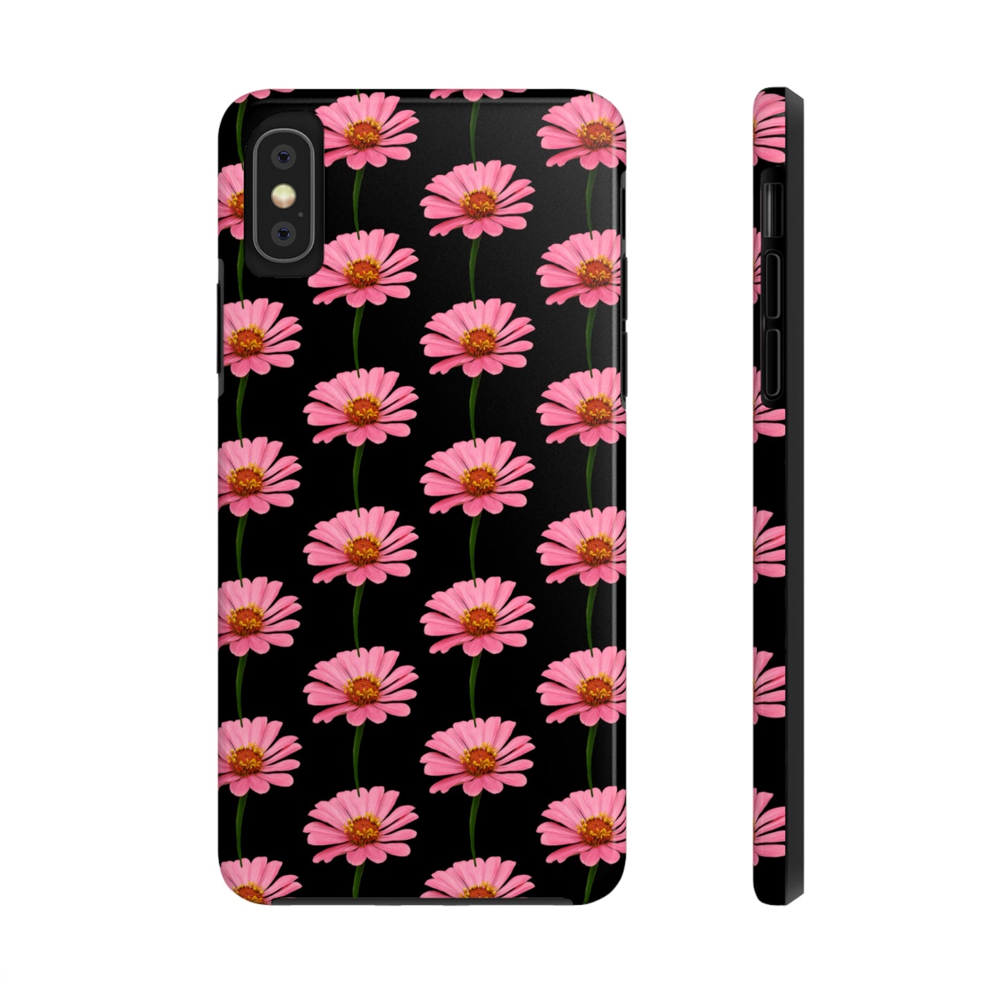 Pink Zinnia Black Tough Phone Case