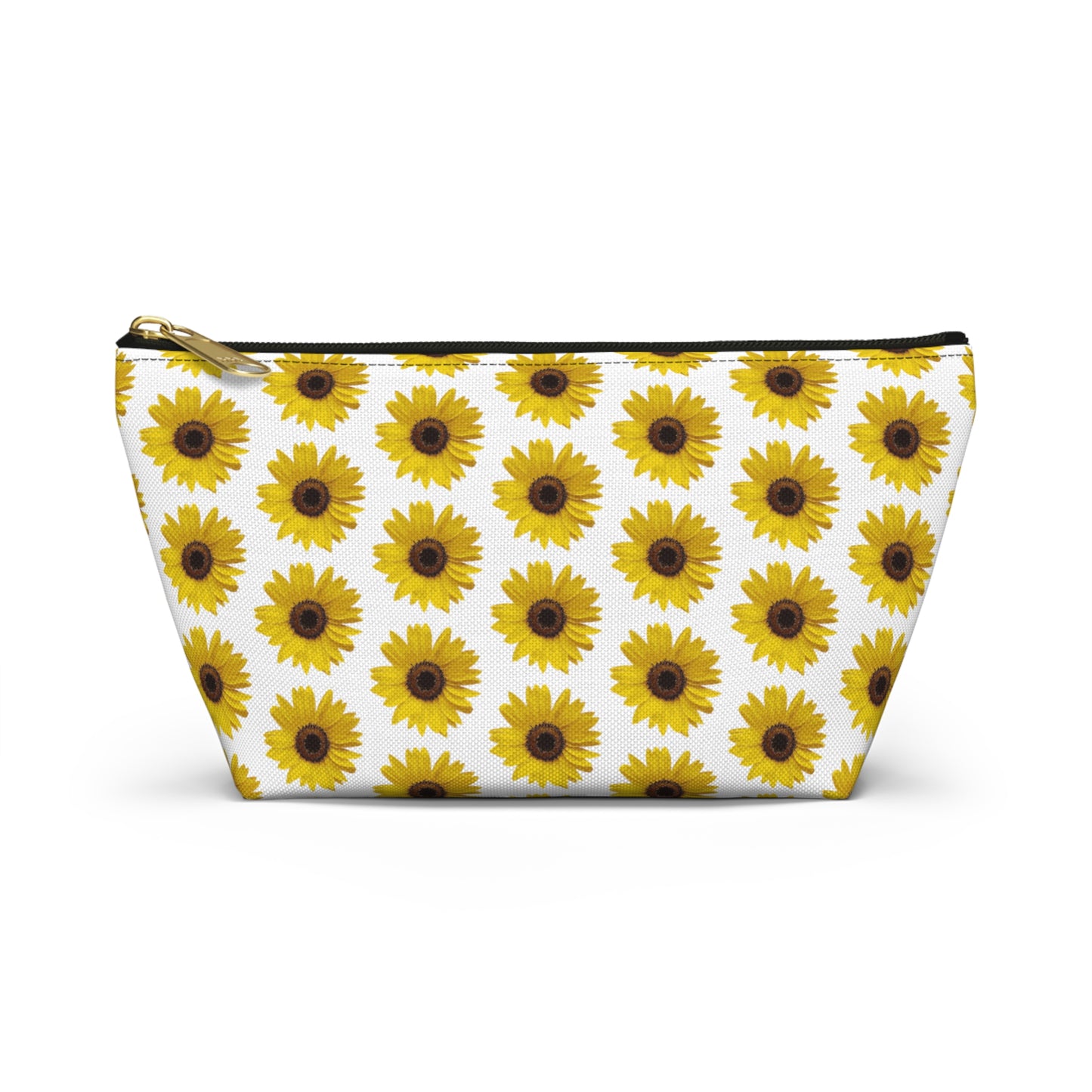 Sunflower White Accessory Pouch w T-bottom