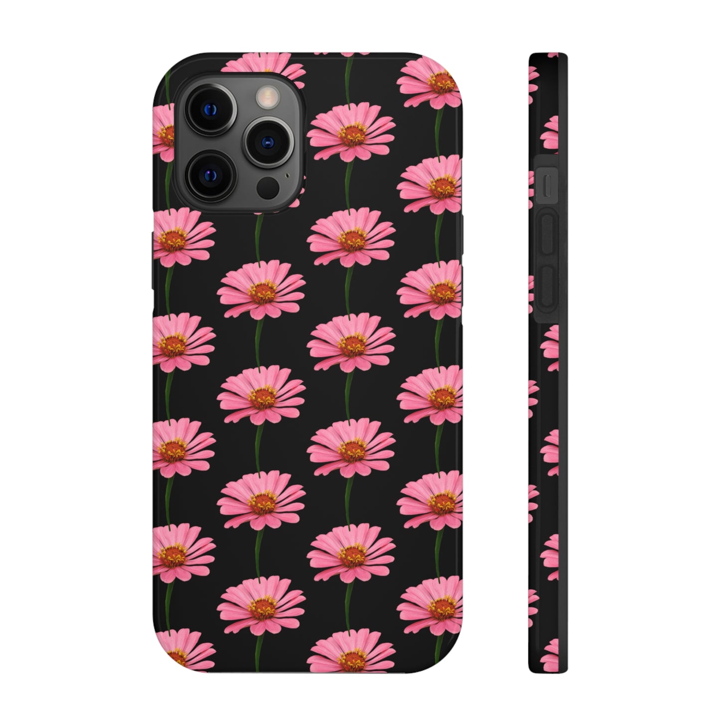 Pink Zinnia Black Tough Phone Case