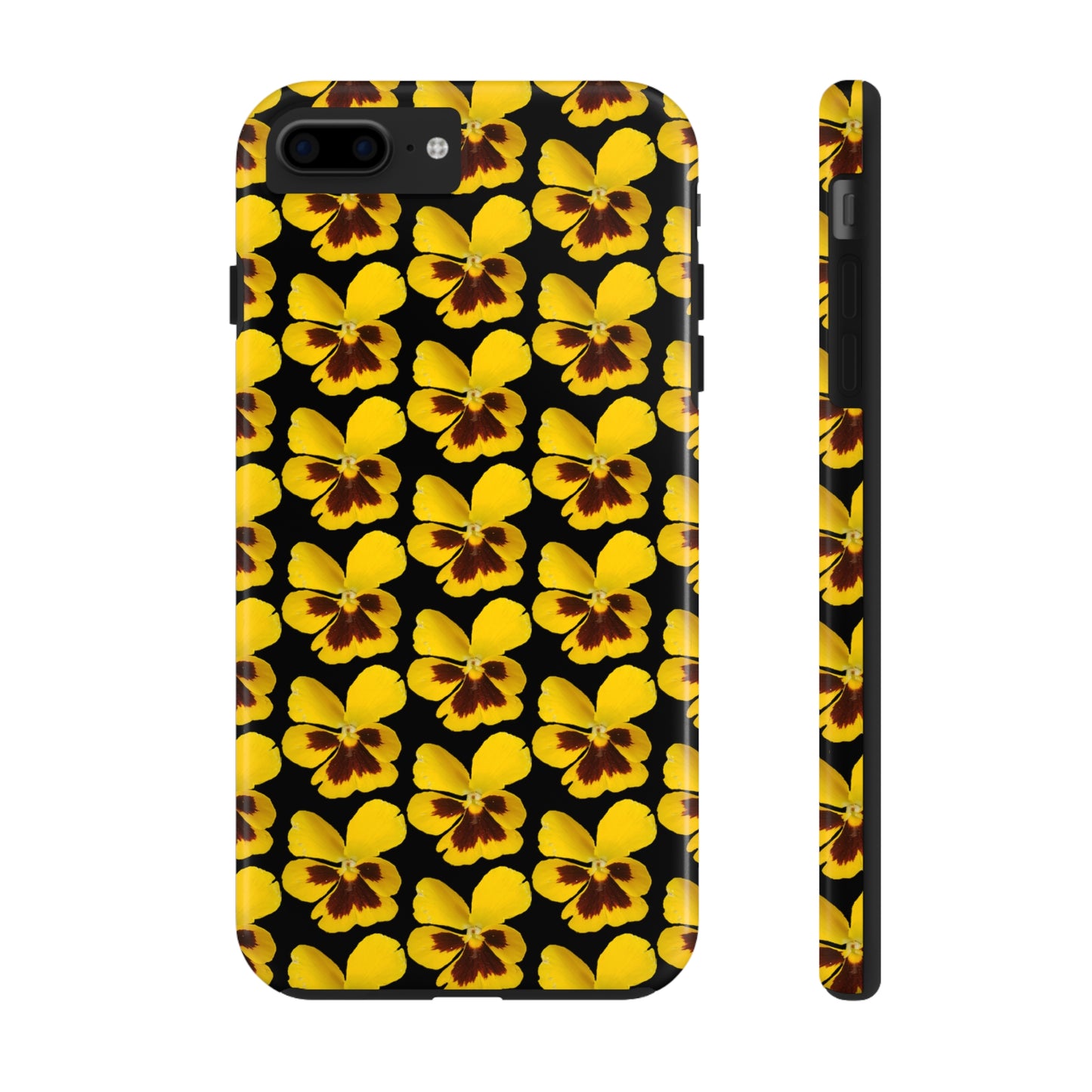 Yellow Pansy Black Tough Phone Case