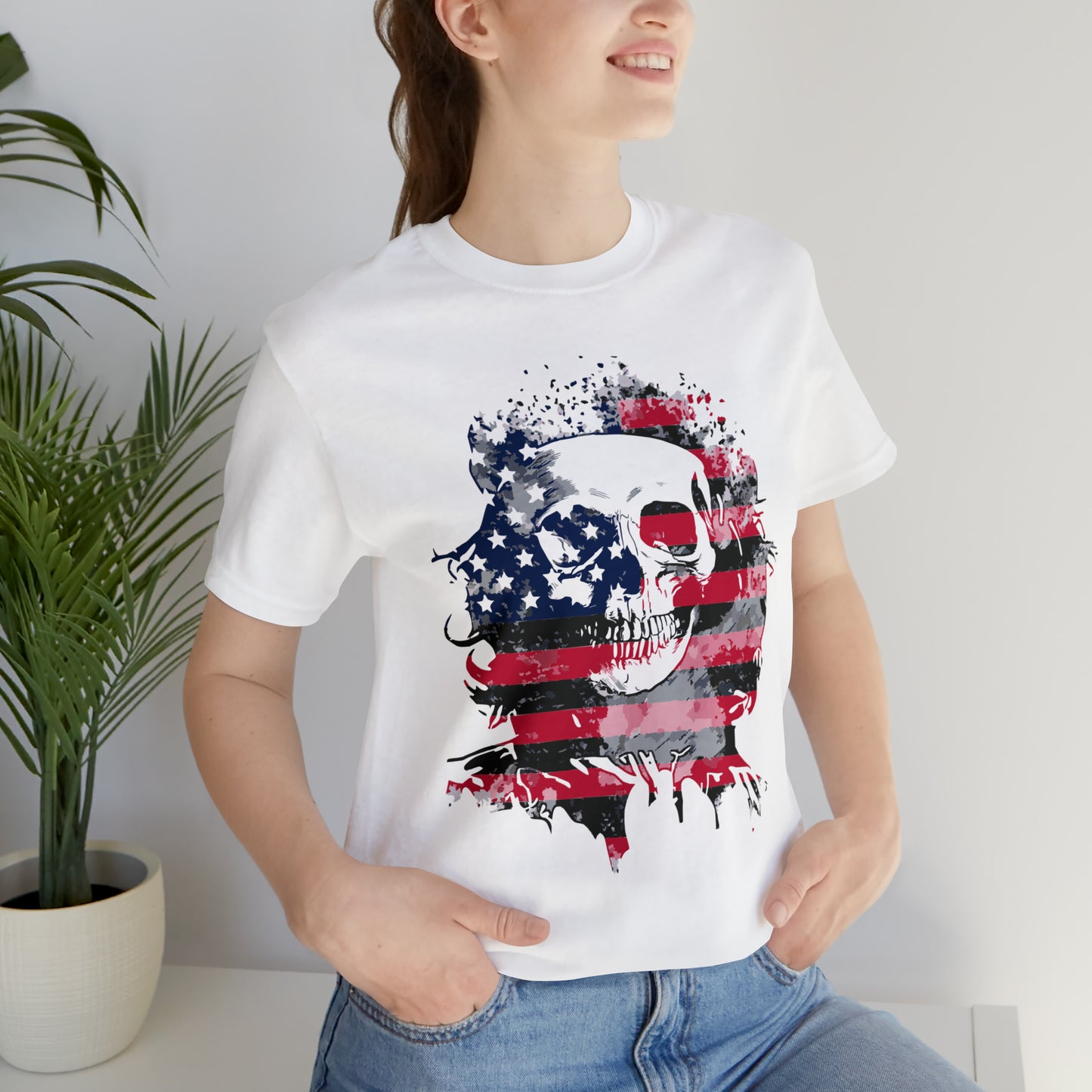 Skull and Flag Unisex Jersey Short Sleeve Tee