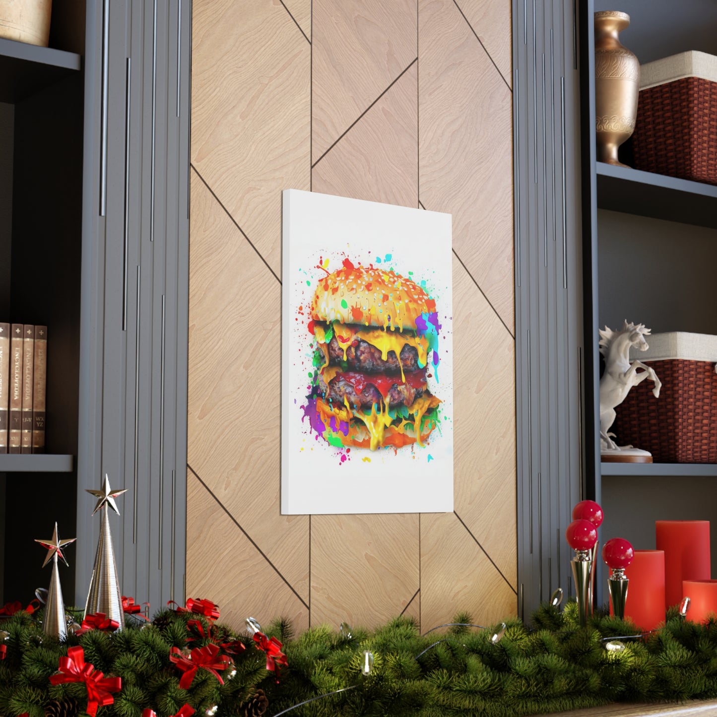 Double Cheese Burger  - Canvas Wall Art