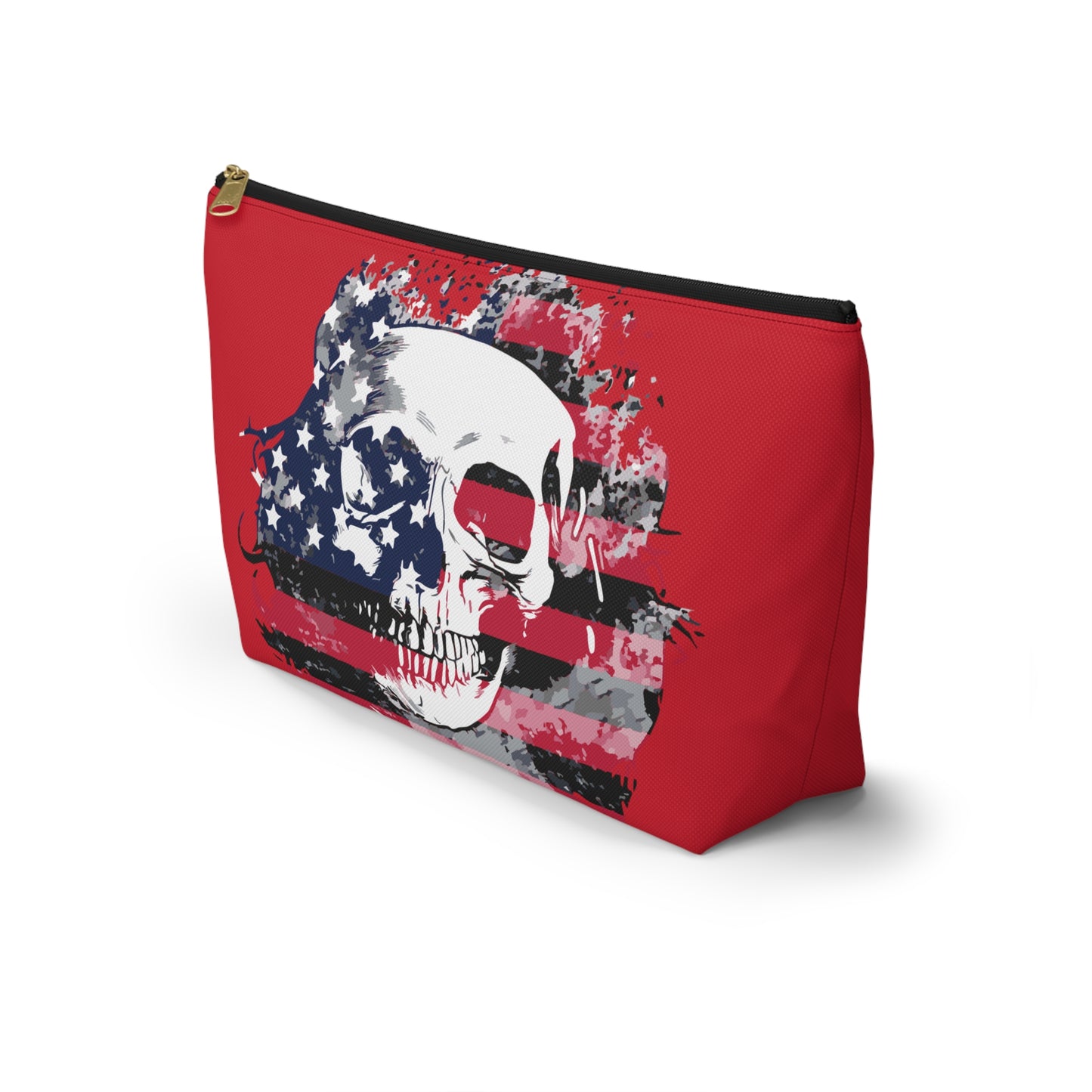 Skull and Flag Accessory Pouch w T-bottom