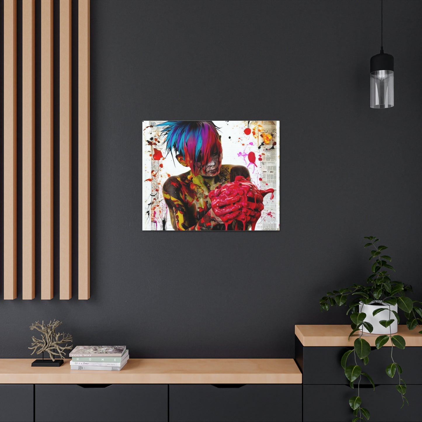 Tattooed Boy with Big Heart  - Canvas Wall Art