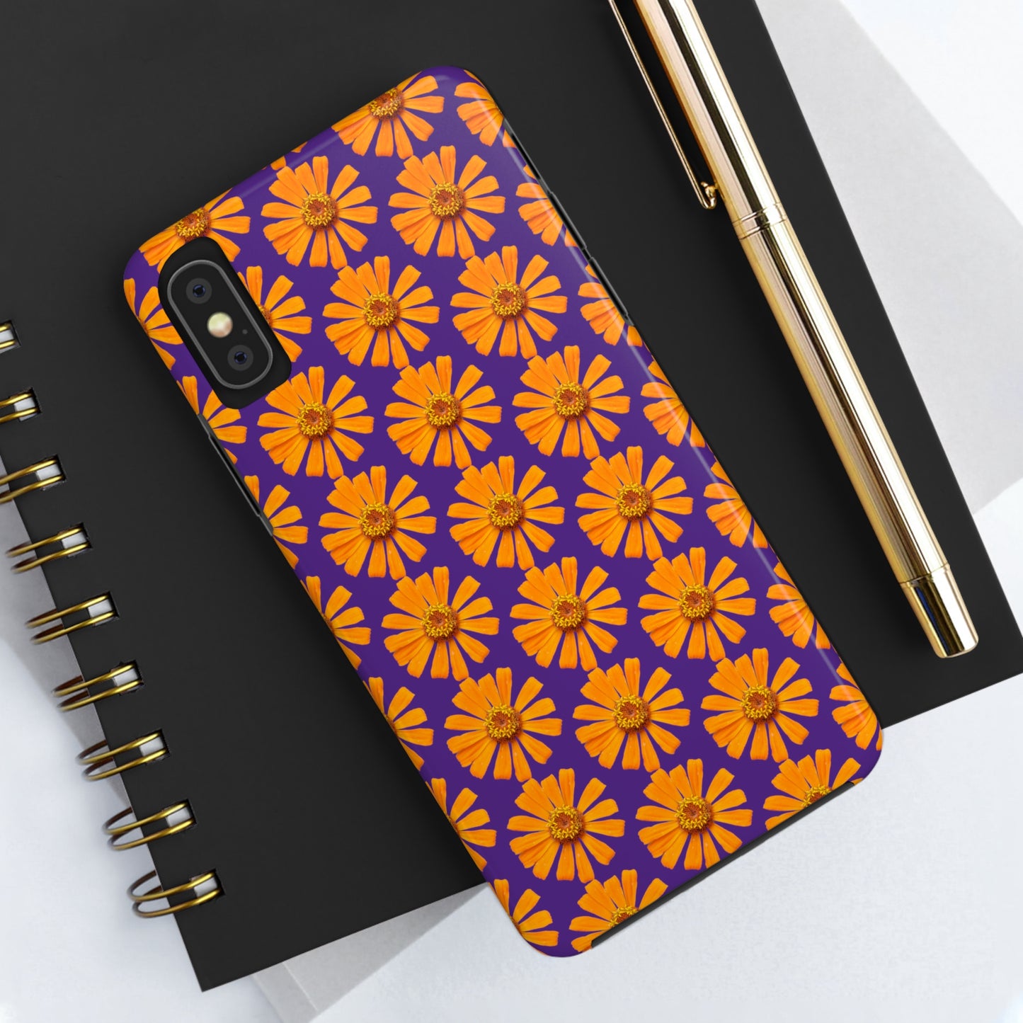 Orange Zinnia Purple Tough Phone Case