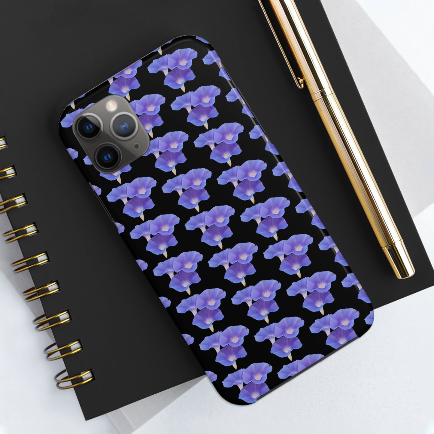 Purple Morning Glory Black Tough Phone Case