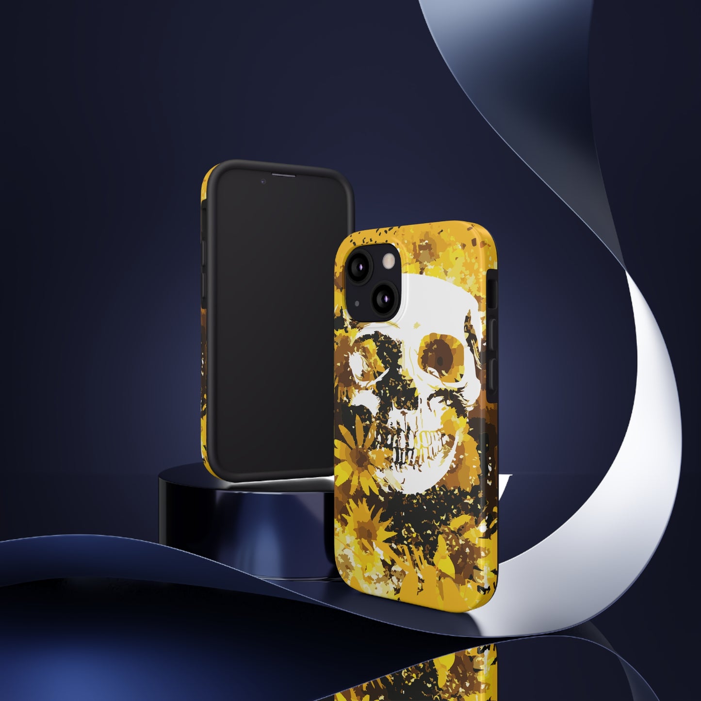 Sunflower Skull Tough Phone Case