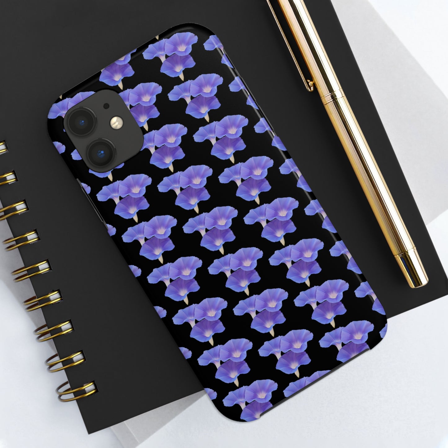 Purple Morning Glory Black Tough Phone Case