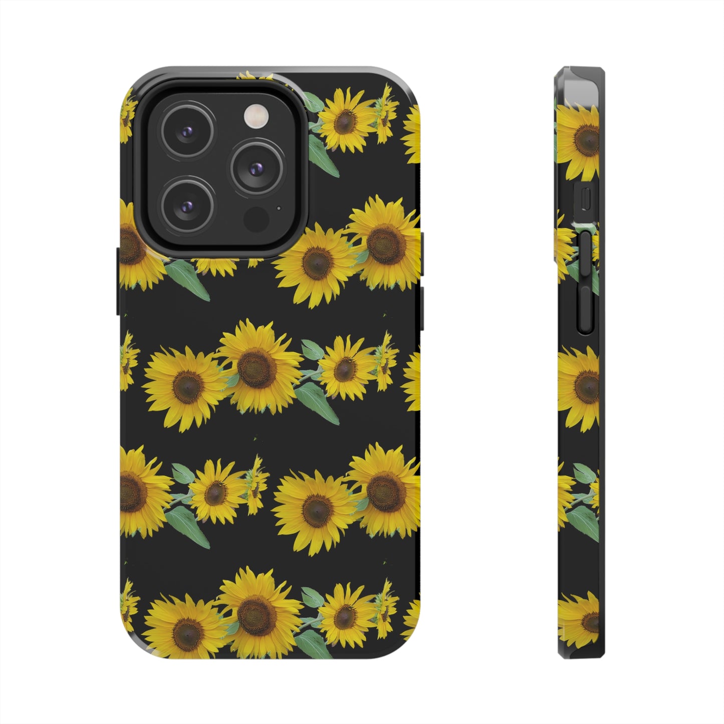 Sunflower Cluster Black Tough Phone Case