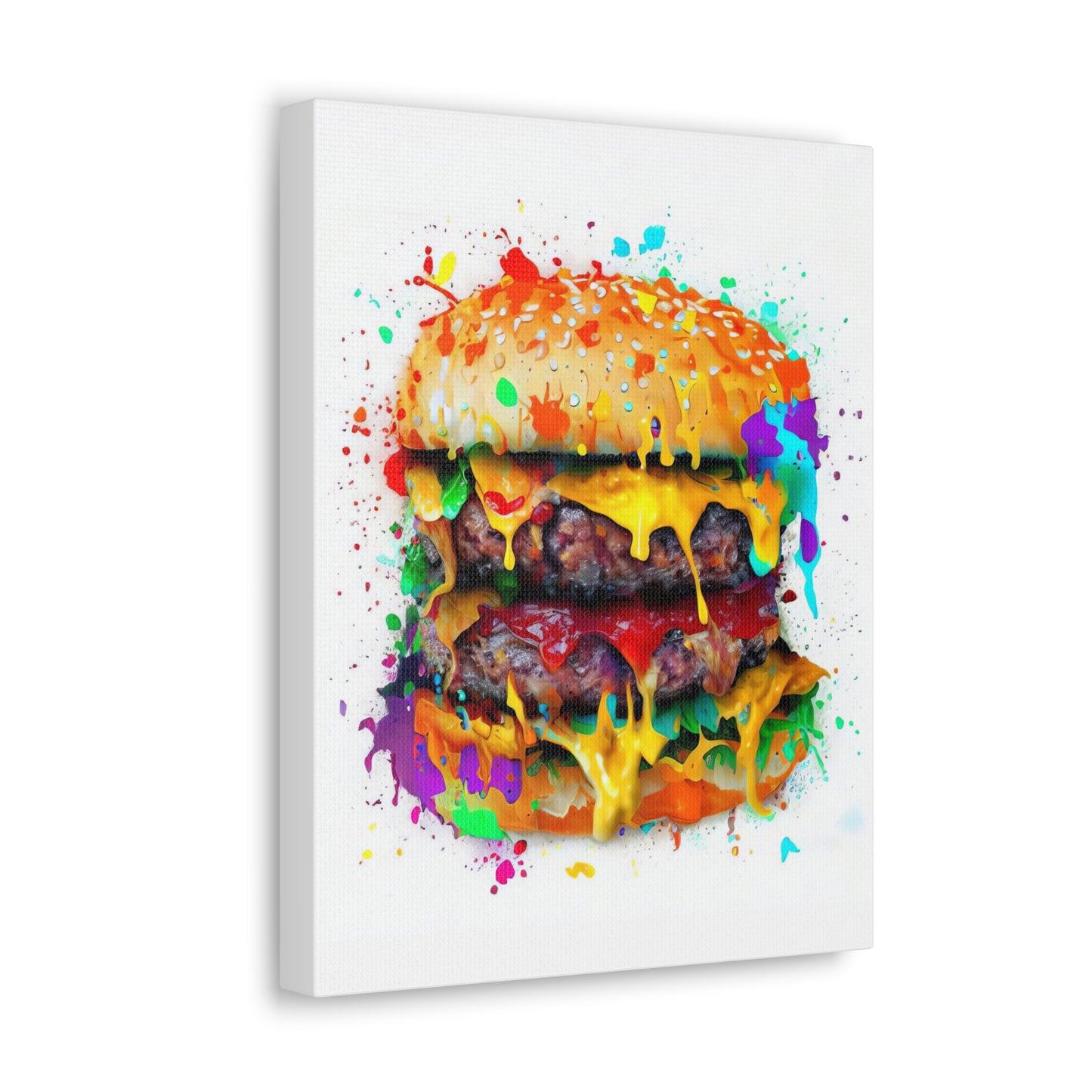 Double Cheese Burger  - Canvas Wall Art