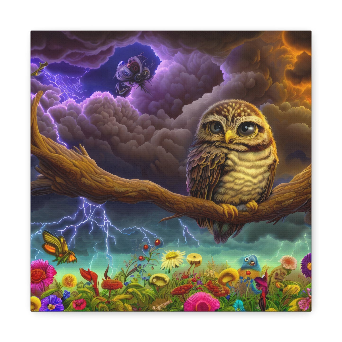 West Virginia Owl - Canvas Wall Art