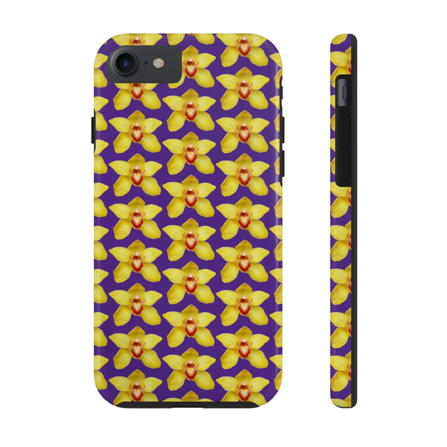 Yellow Cymbidium Orchid Purple Tough Phone Case