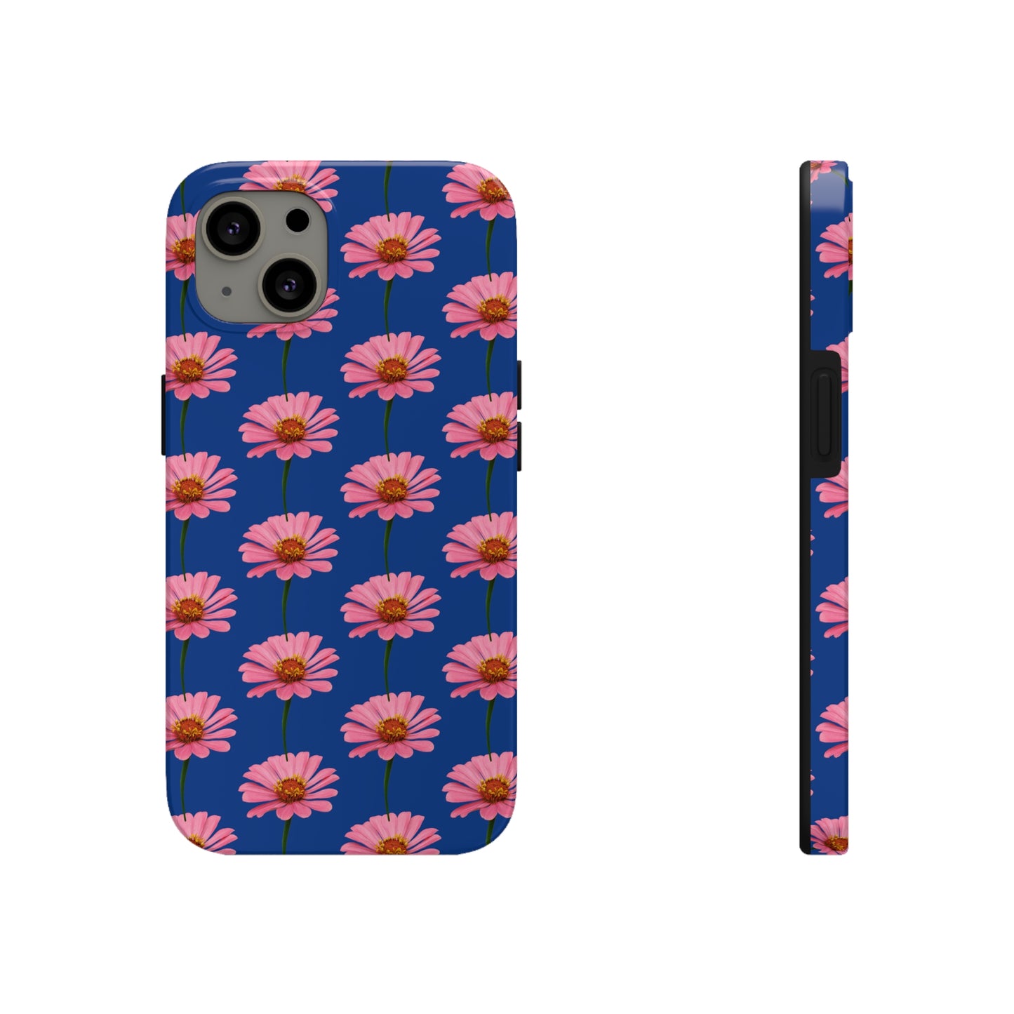 Pink Zinnia Blue Tough Phone Case