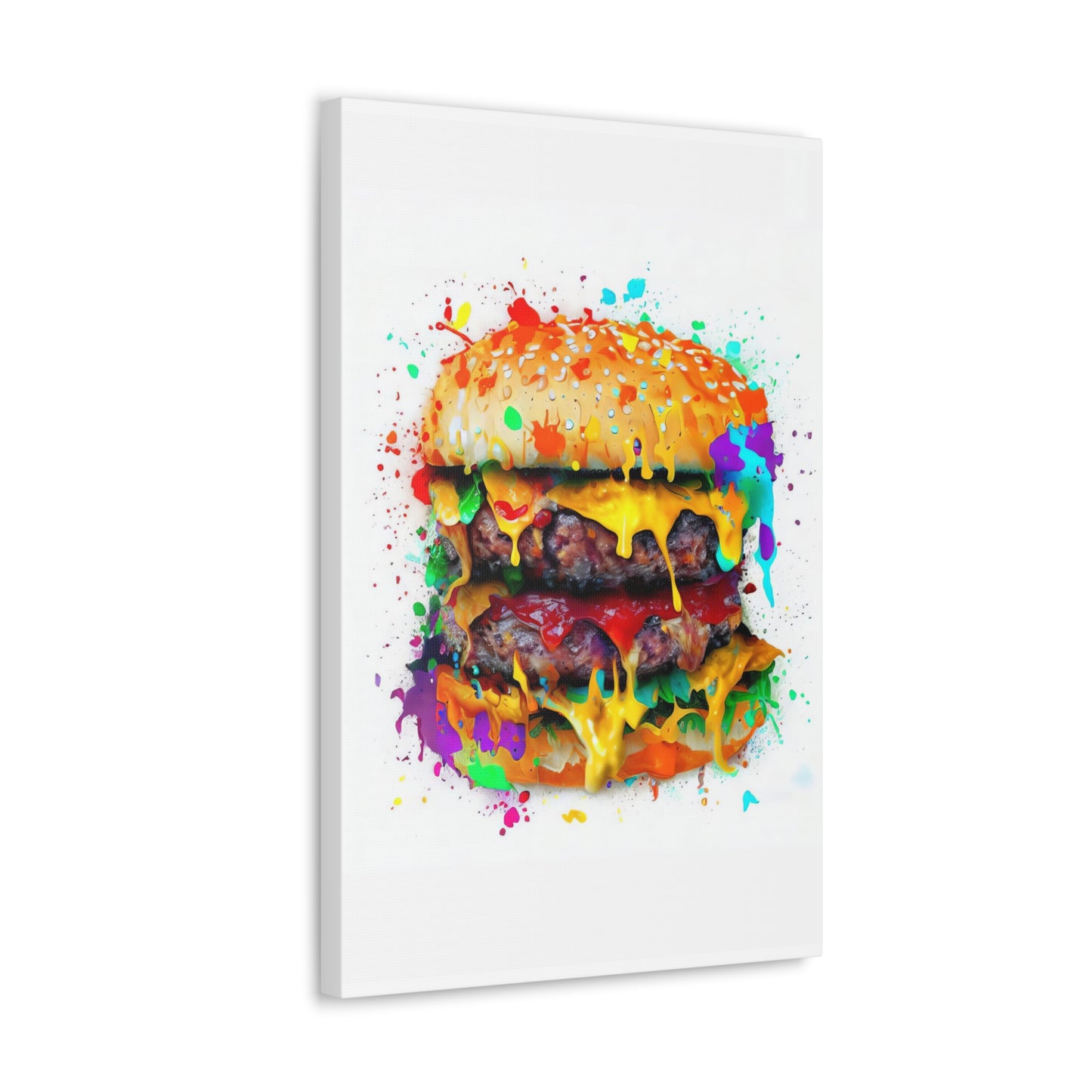 Double Cheese Burger  - Canvas Wall Art