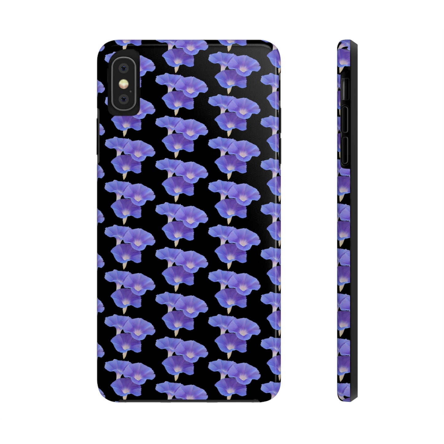 Purple Morning Glory Black Tough Phone Case