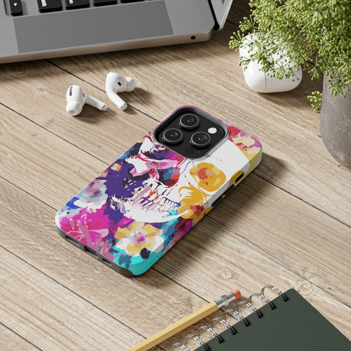 Skull and Bloom Tough Phone Case