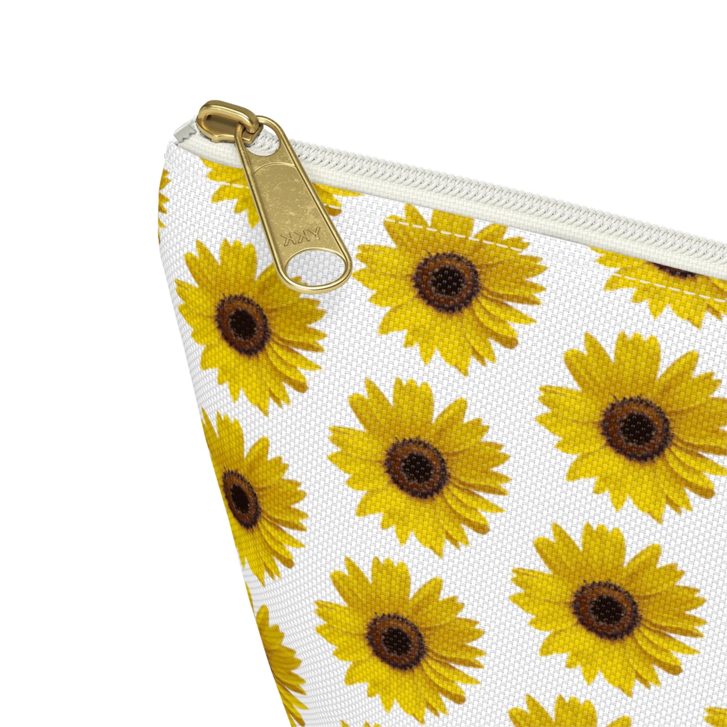 Sunflower White Accessory Pouch w T-bottom