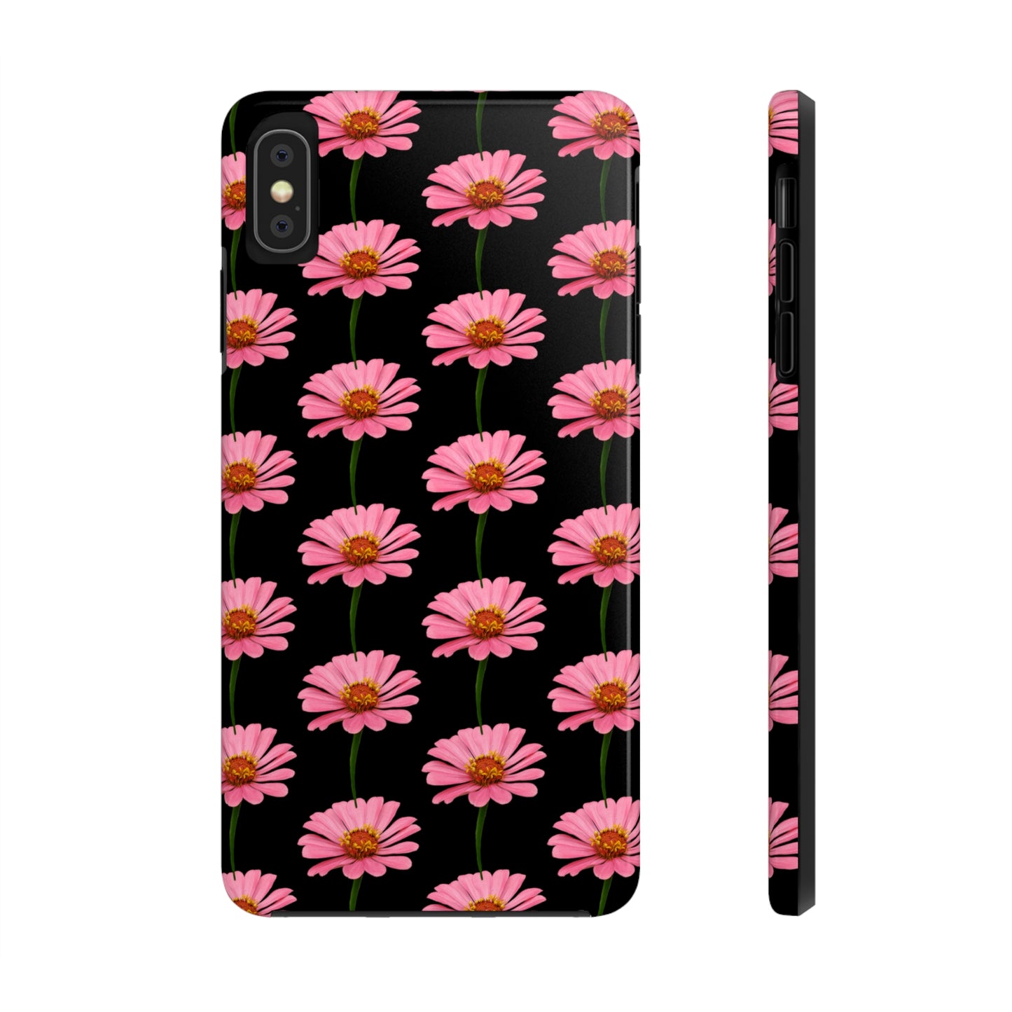 Pink Zinnia Black Tough Phone Case