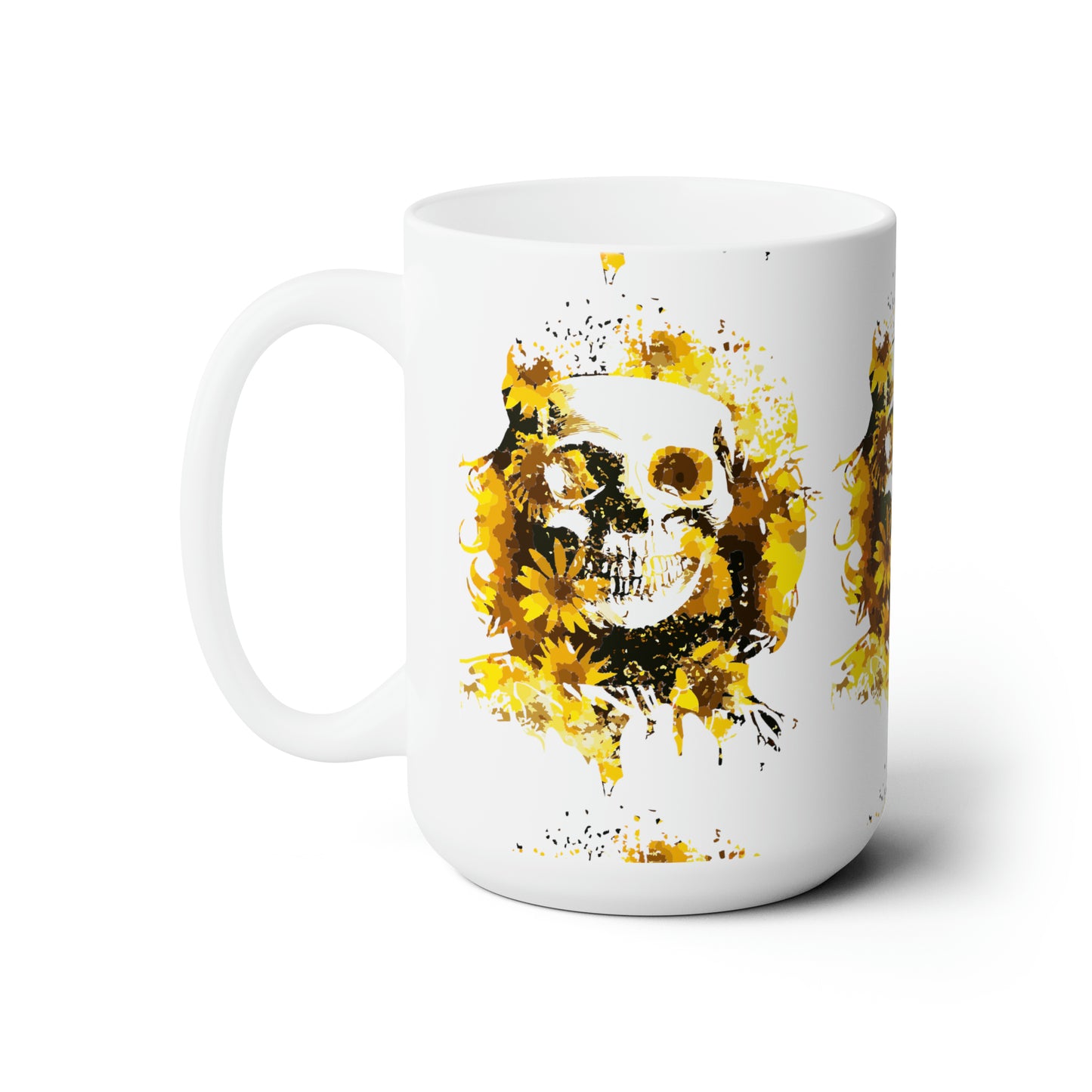 Sunflower Skull Mug 15oz