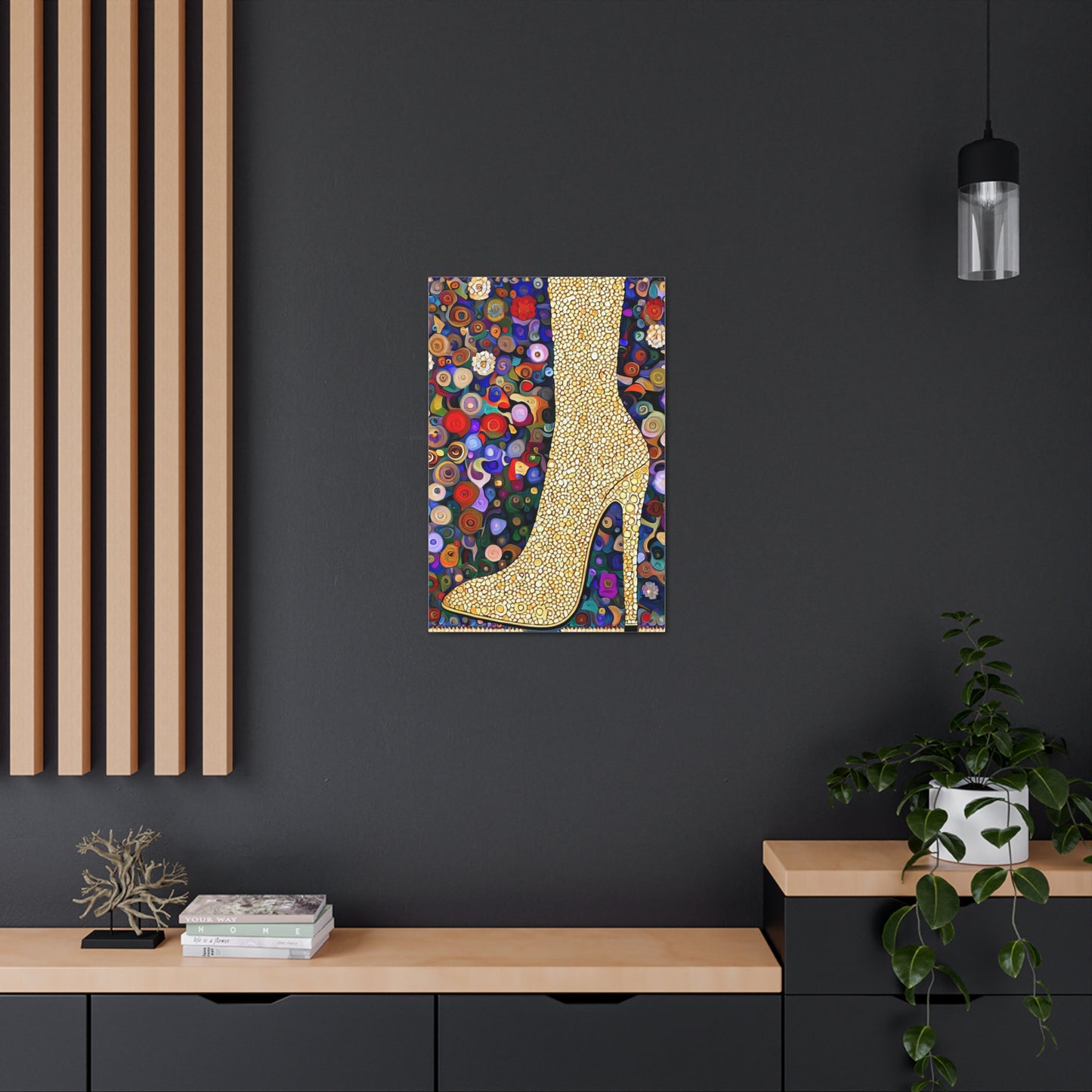 Gold Shoe  - Canvas Wall Art