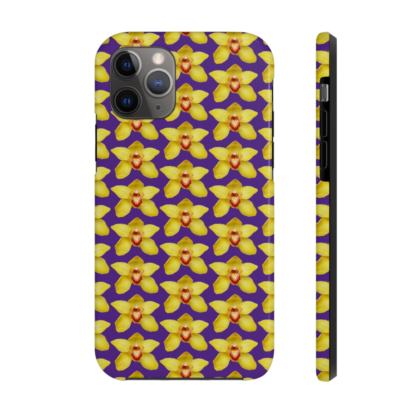 Yellow Cymbidium Orchid Purple Tough Phone Case