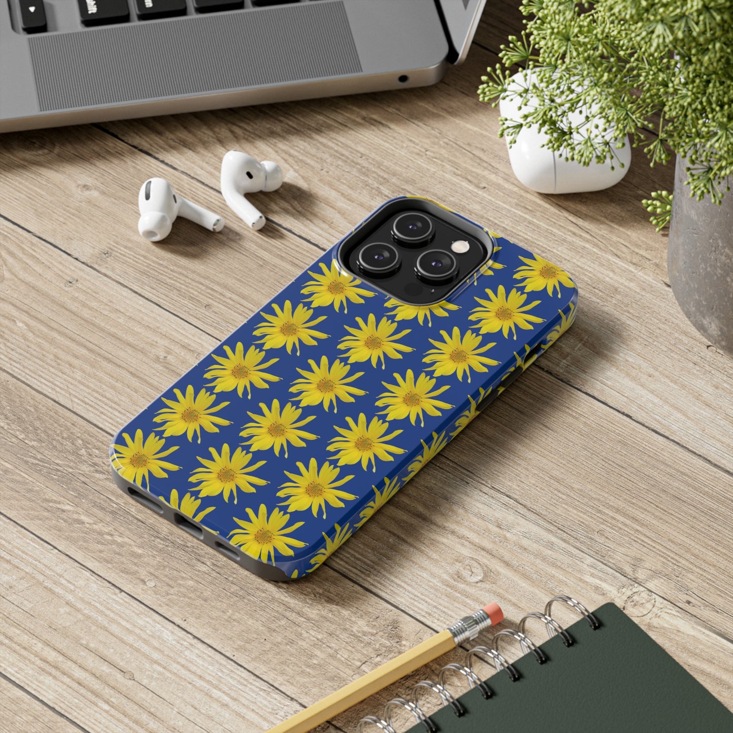 Wild Sunflower Blue Tough Phone Case