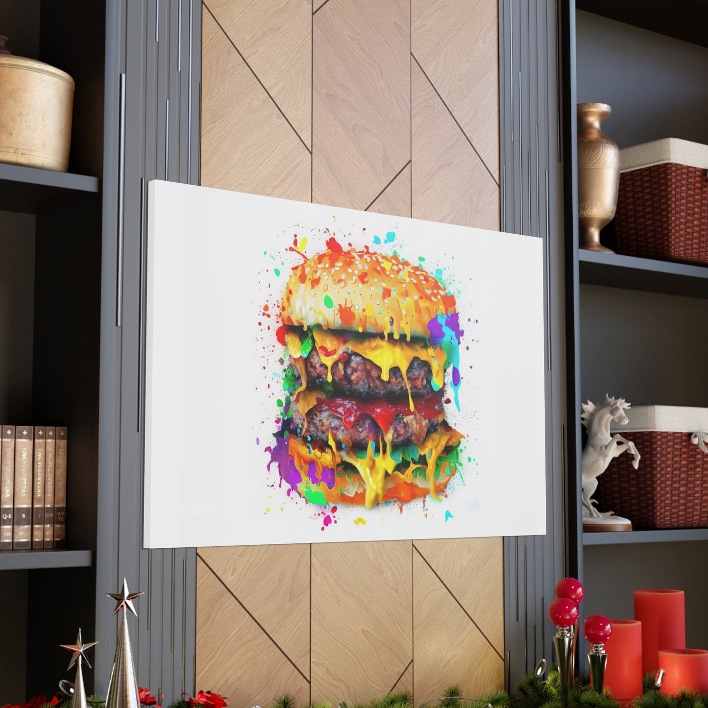 Double Cheese Burger  - Canvas Wall Art