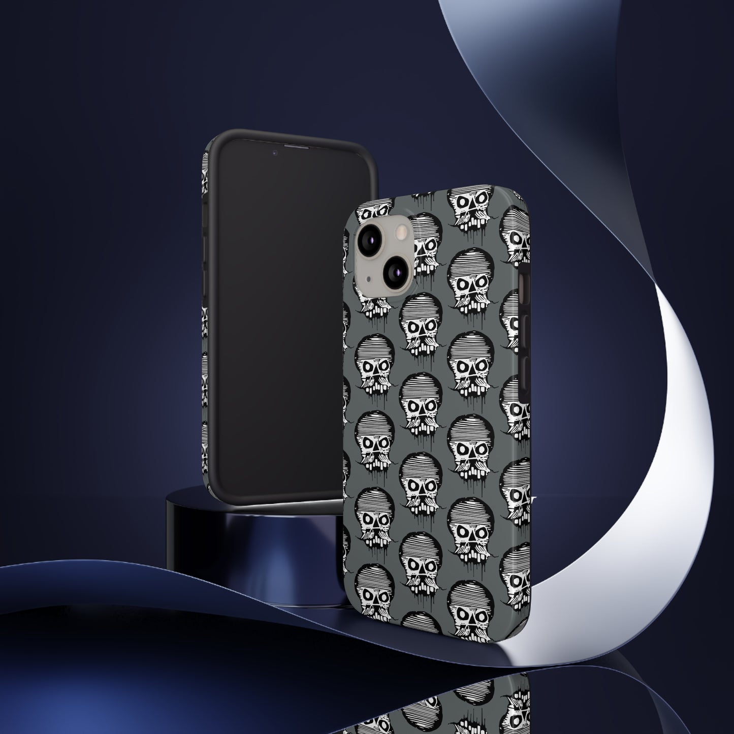 Skull Grey Tough Phone Case