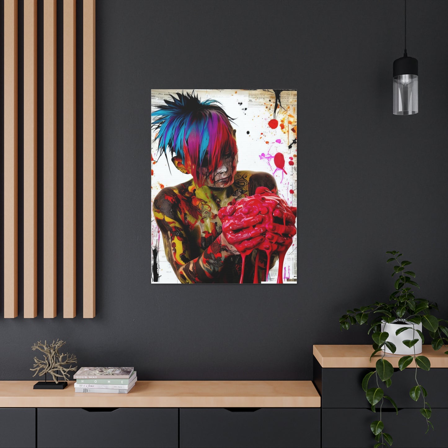 Tattooed Boy with Big Heart  - Canvas Wall Art