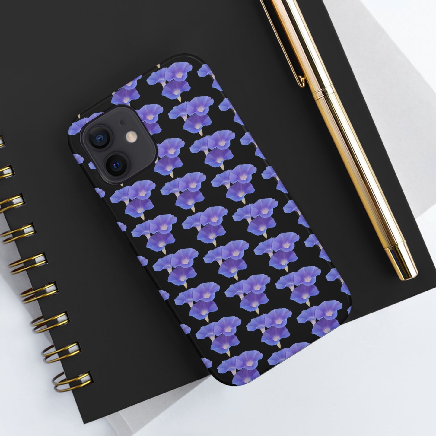 Purple Morning Glory Black Tough Phone Case