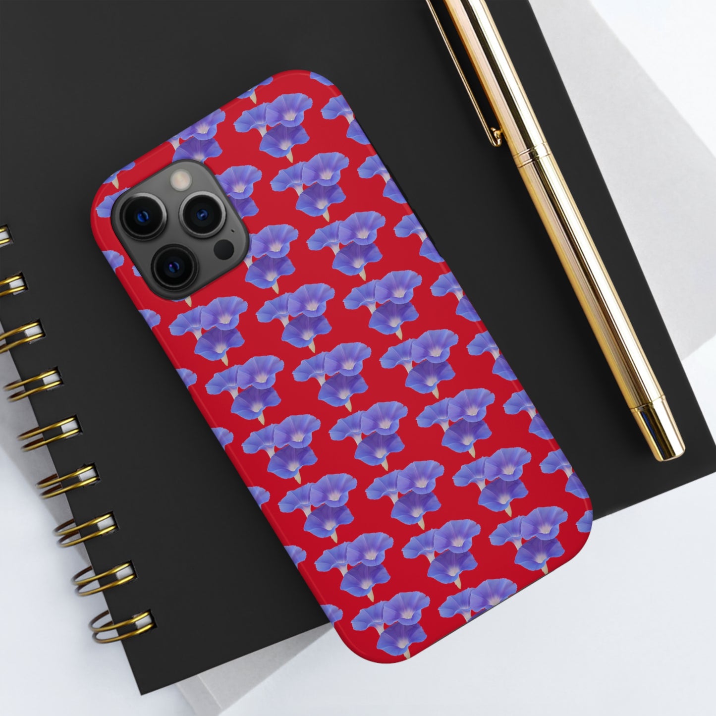 Purple Morning Glory Red Tough Phone Case