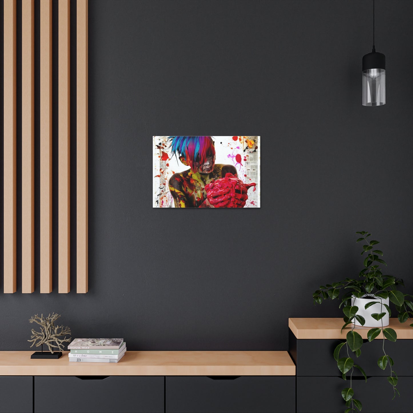 Tattooed Boy with Big Heart  - Canvas Wall Art