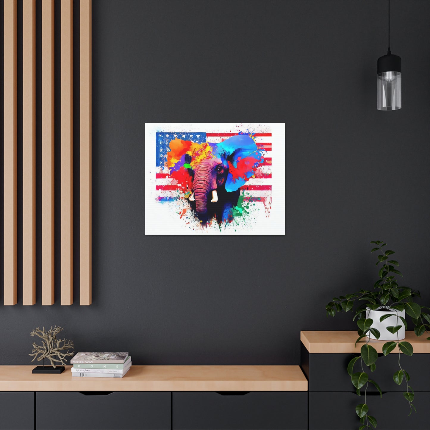 Elephant American Flag - Canvas Wall Art