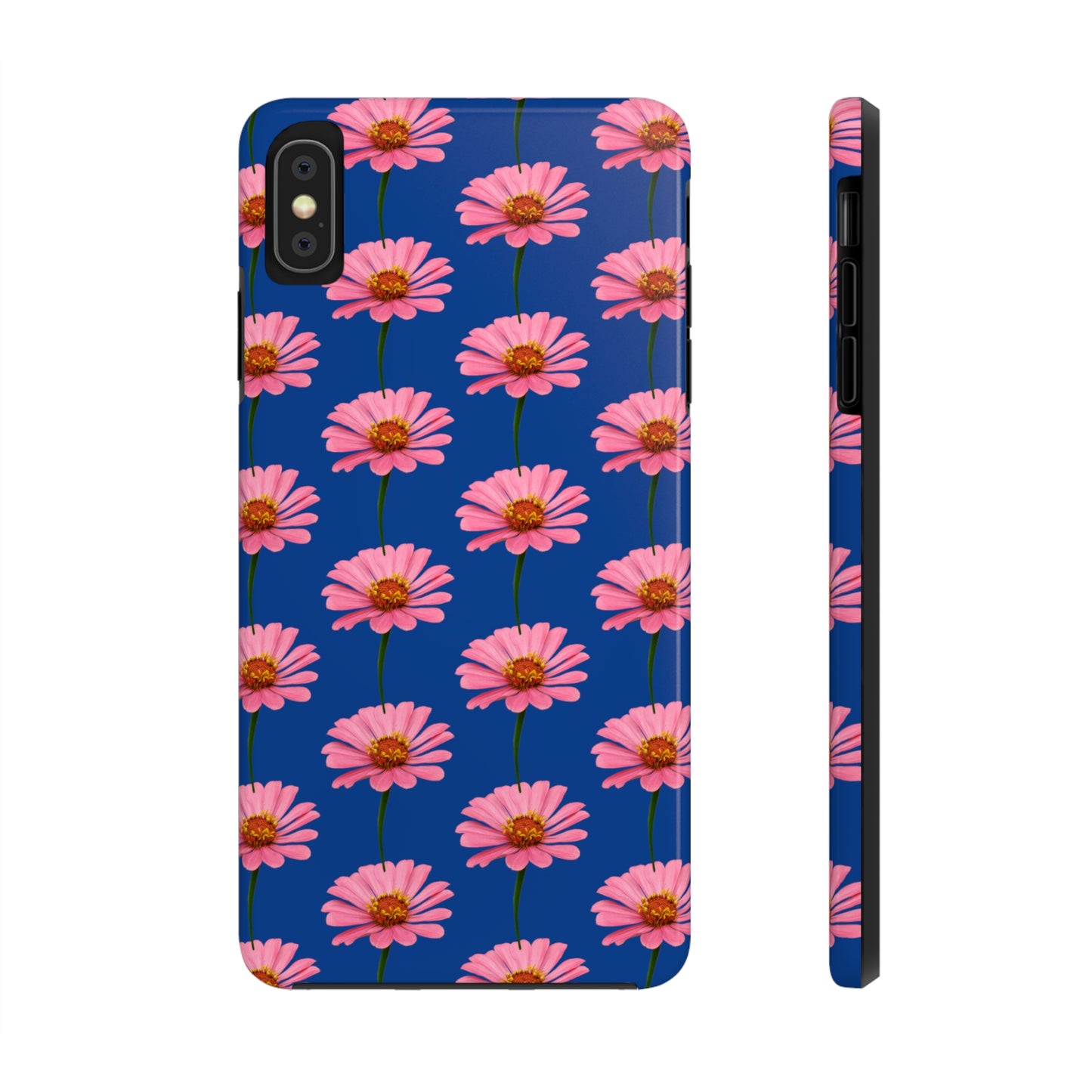 Pink Zinnia Blue Tough Phone Case