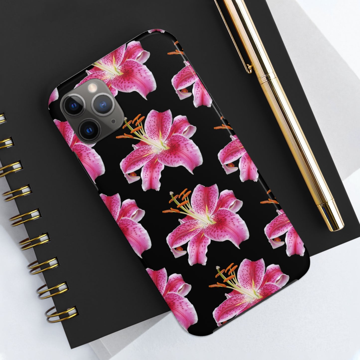 Stargazer Lily Black Tough Phone Case