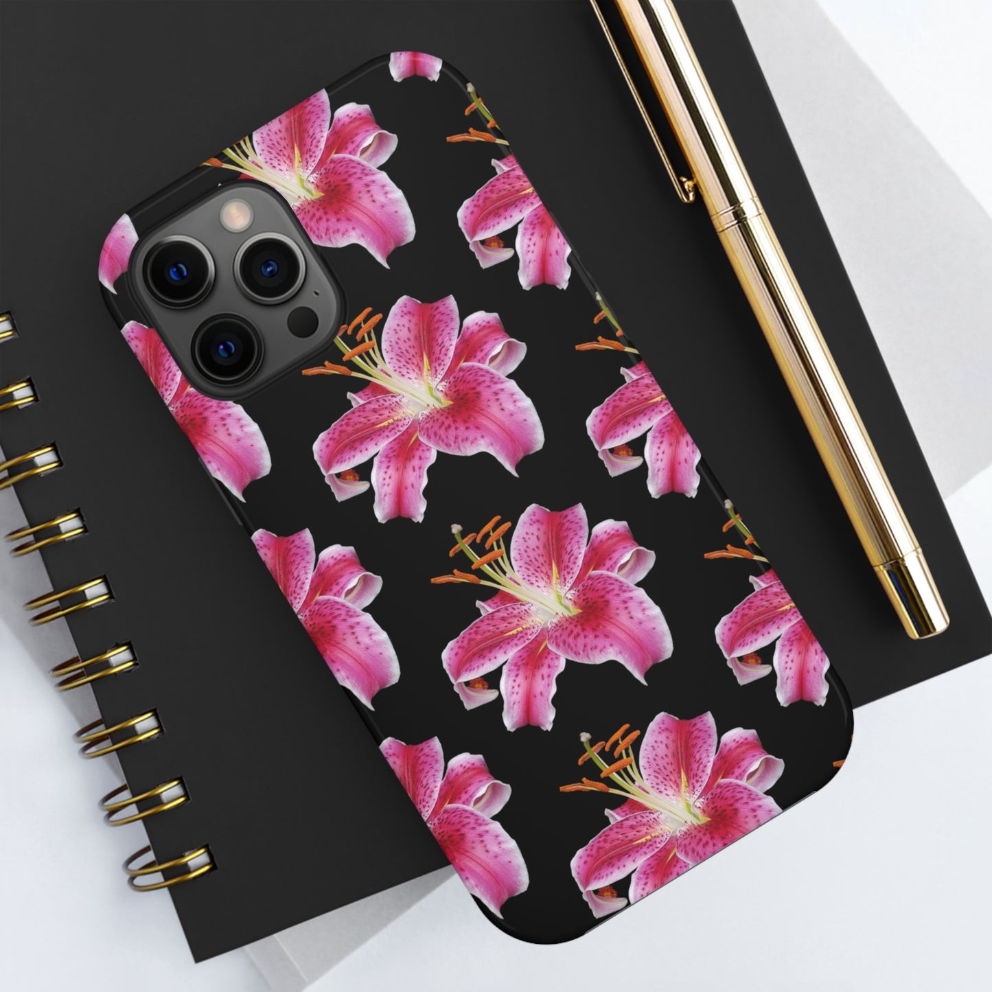 Stargazer Lily Black Tough Phone Case