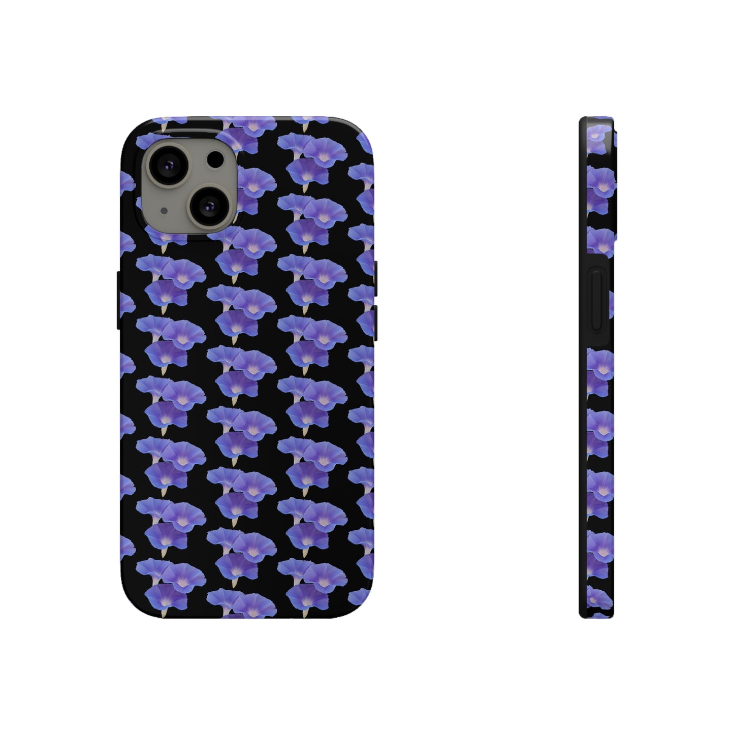 Purple Morning Glory Black Tough Phone Case