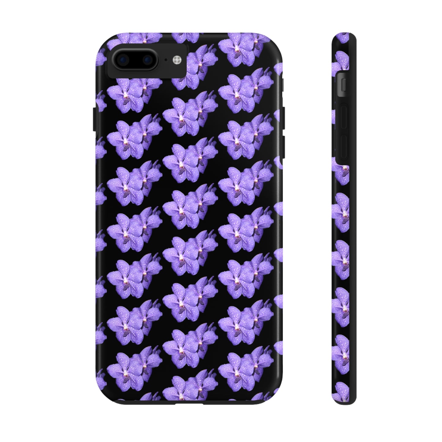 Blue Orchid Black Tough Phone Case