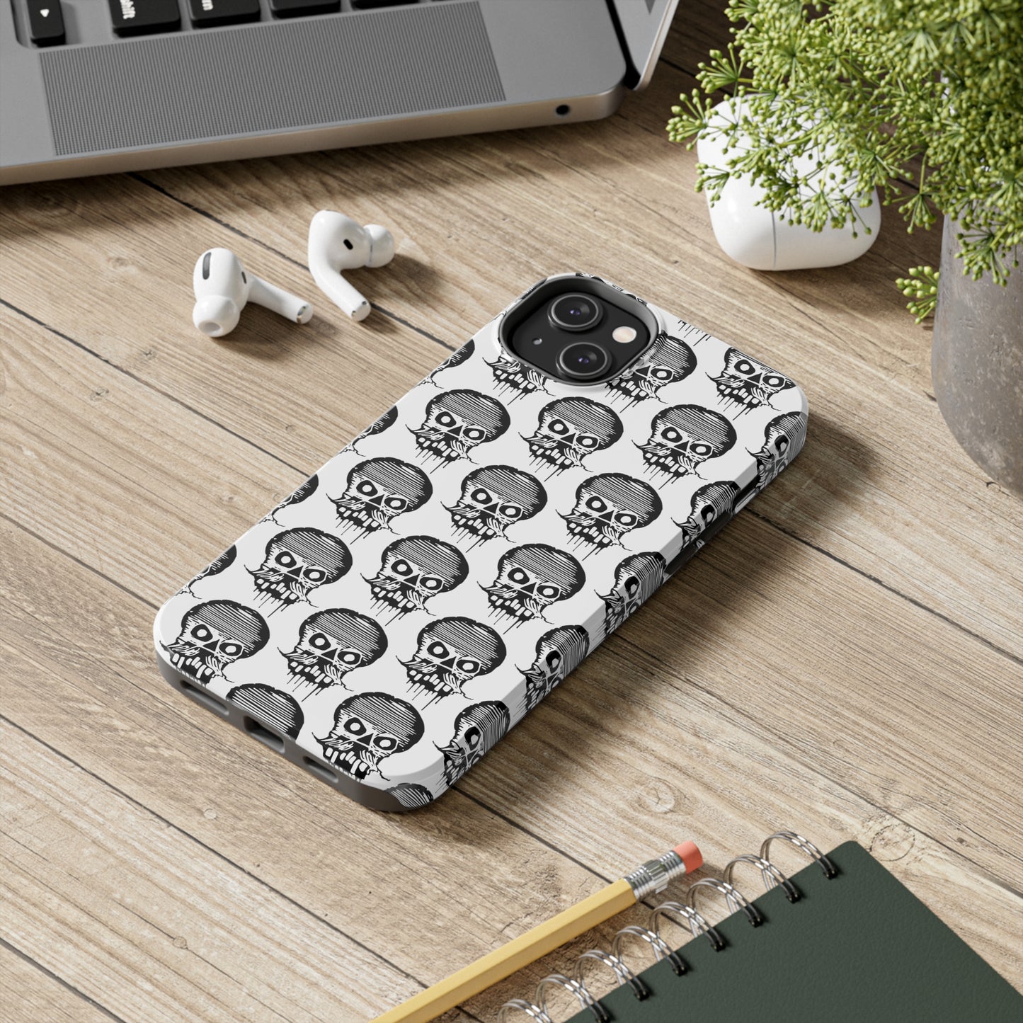 Skull White Tough Phone Case