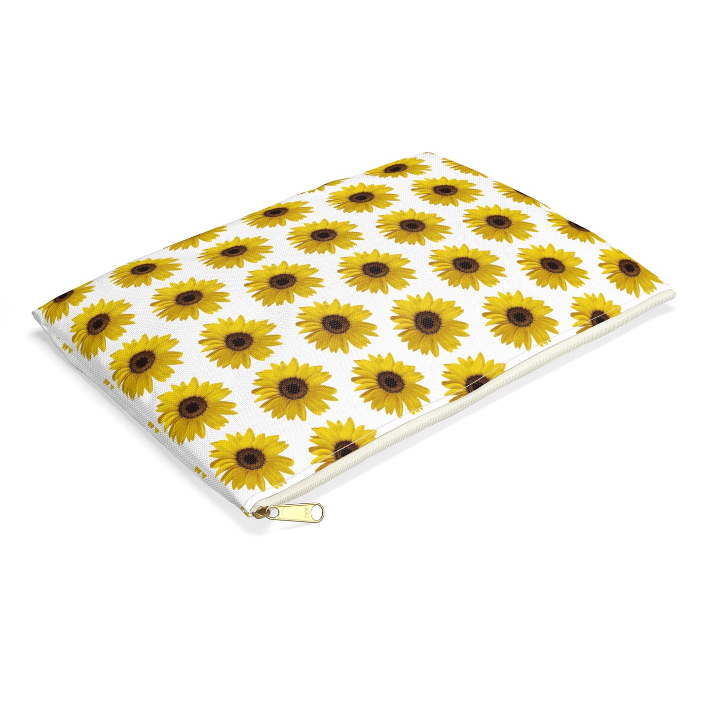 Sunflower White Accessory Pouch