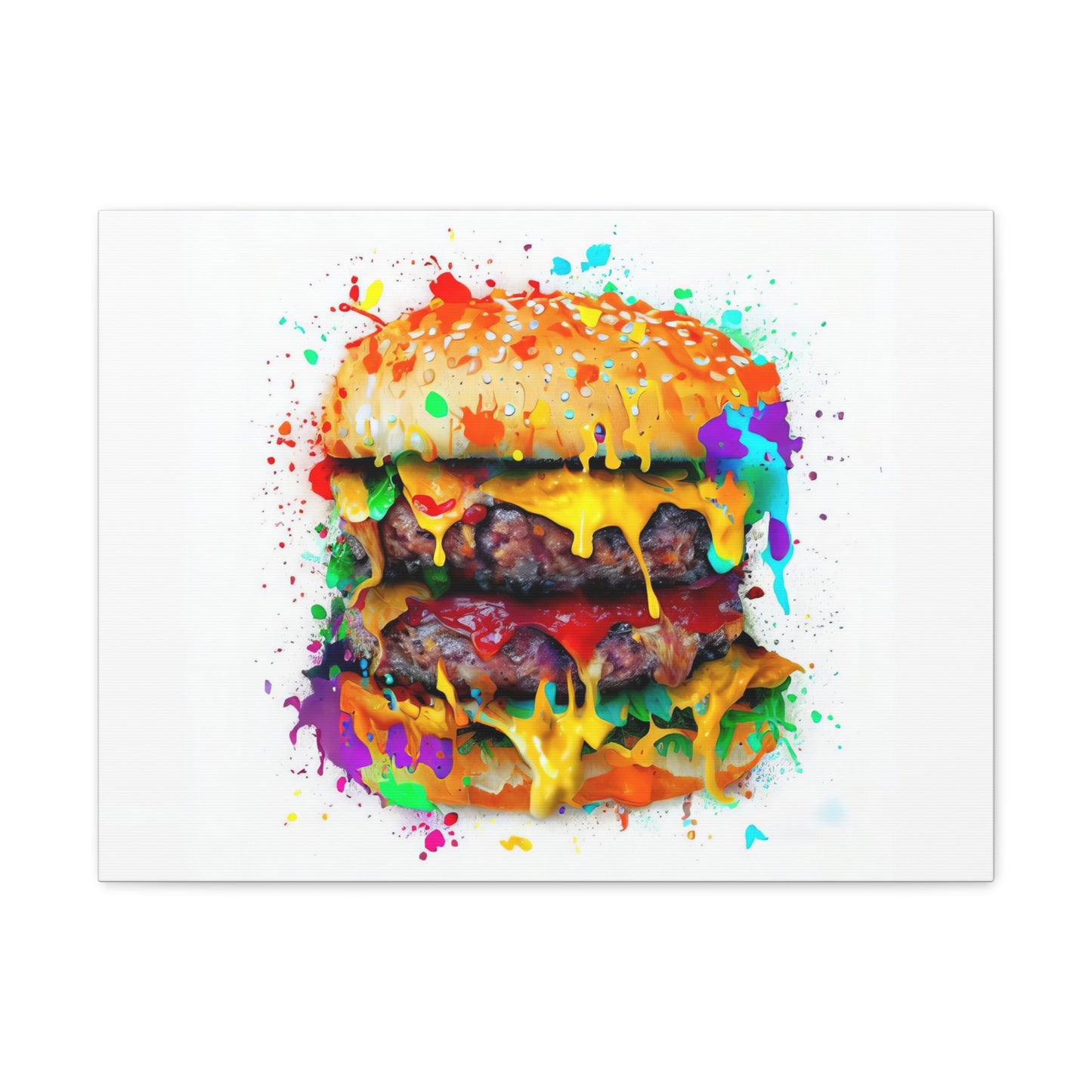 Double Cheese Burger  - Canvas Wall Art