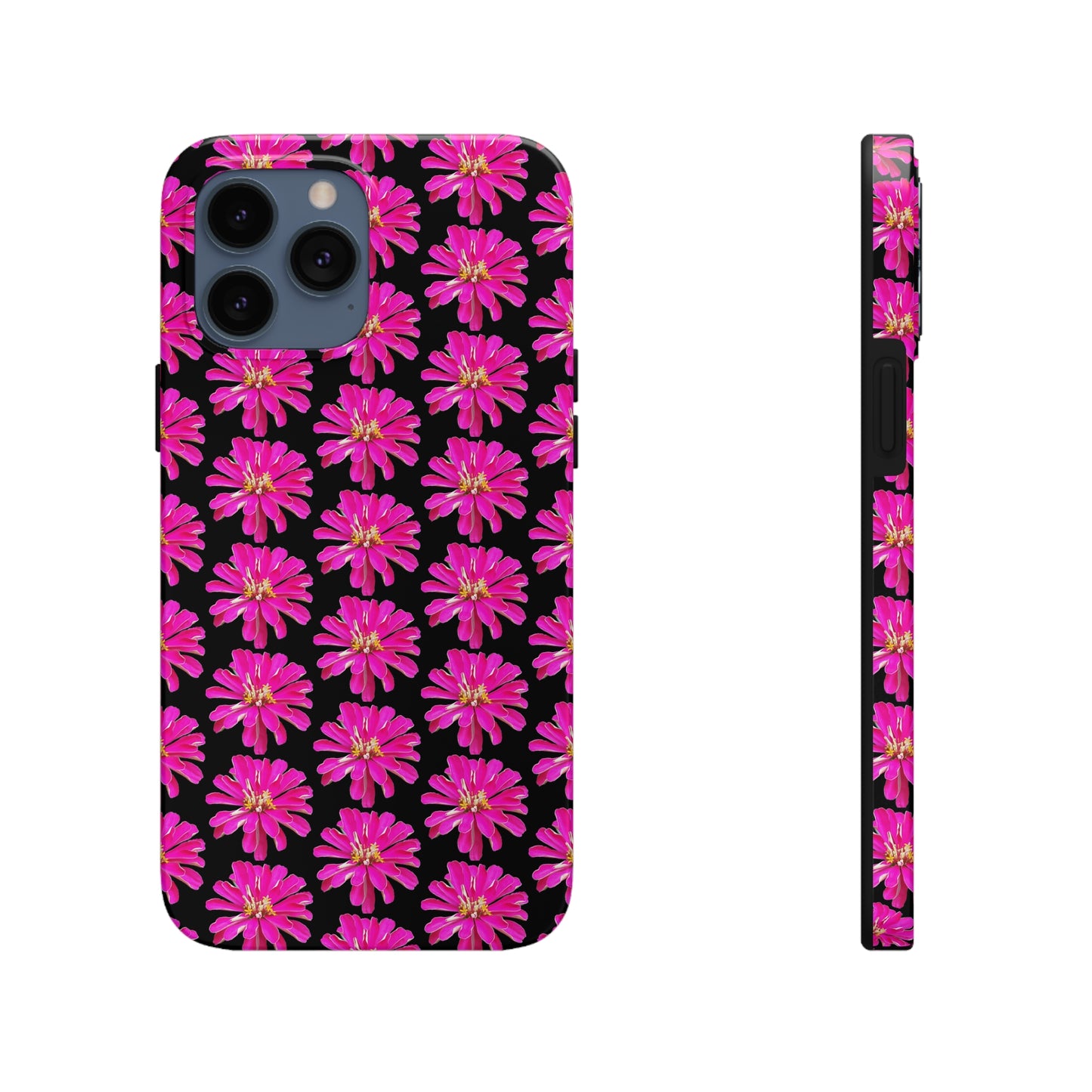 Pink Zinnia Black Tough Phone Case