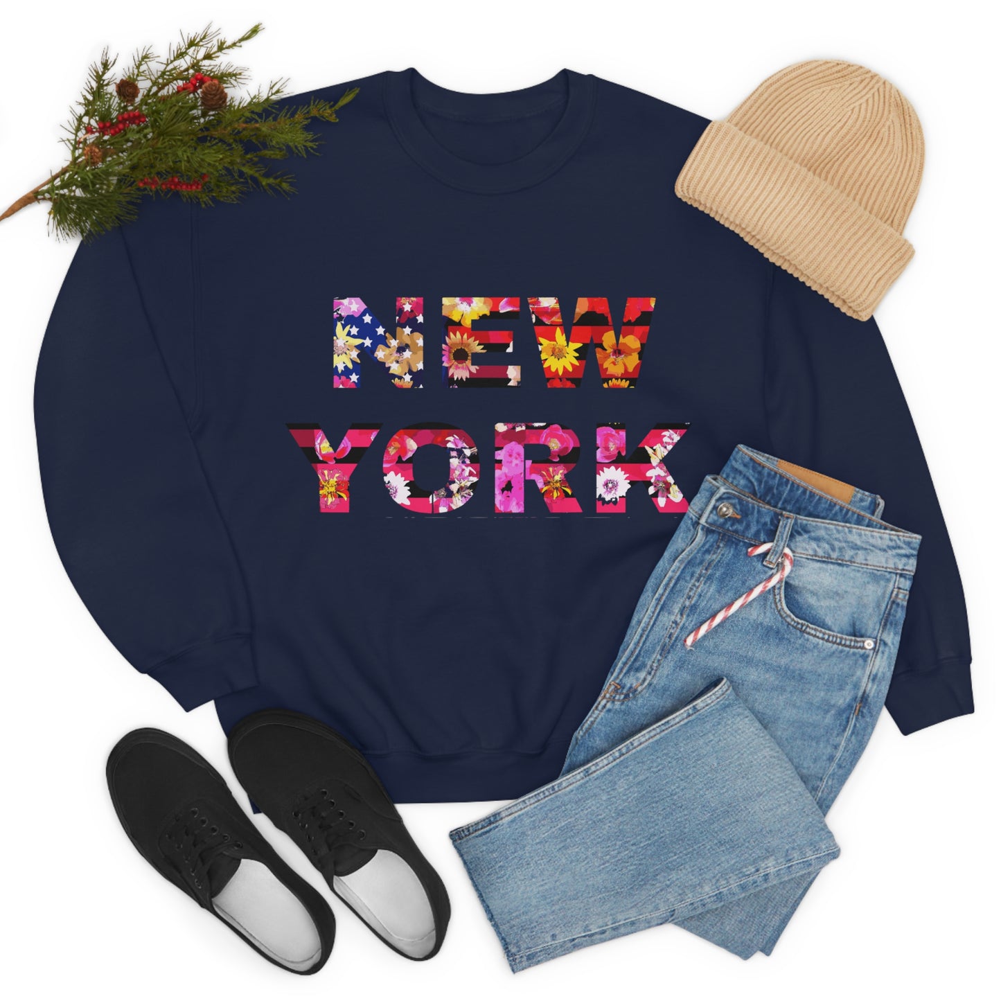 New York Floral Heavy Blend Sweatshirt