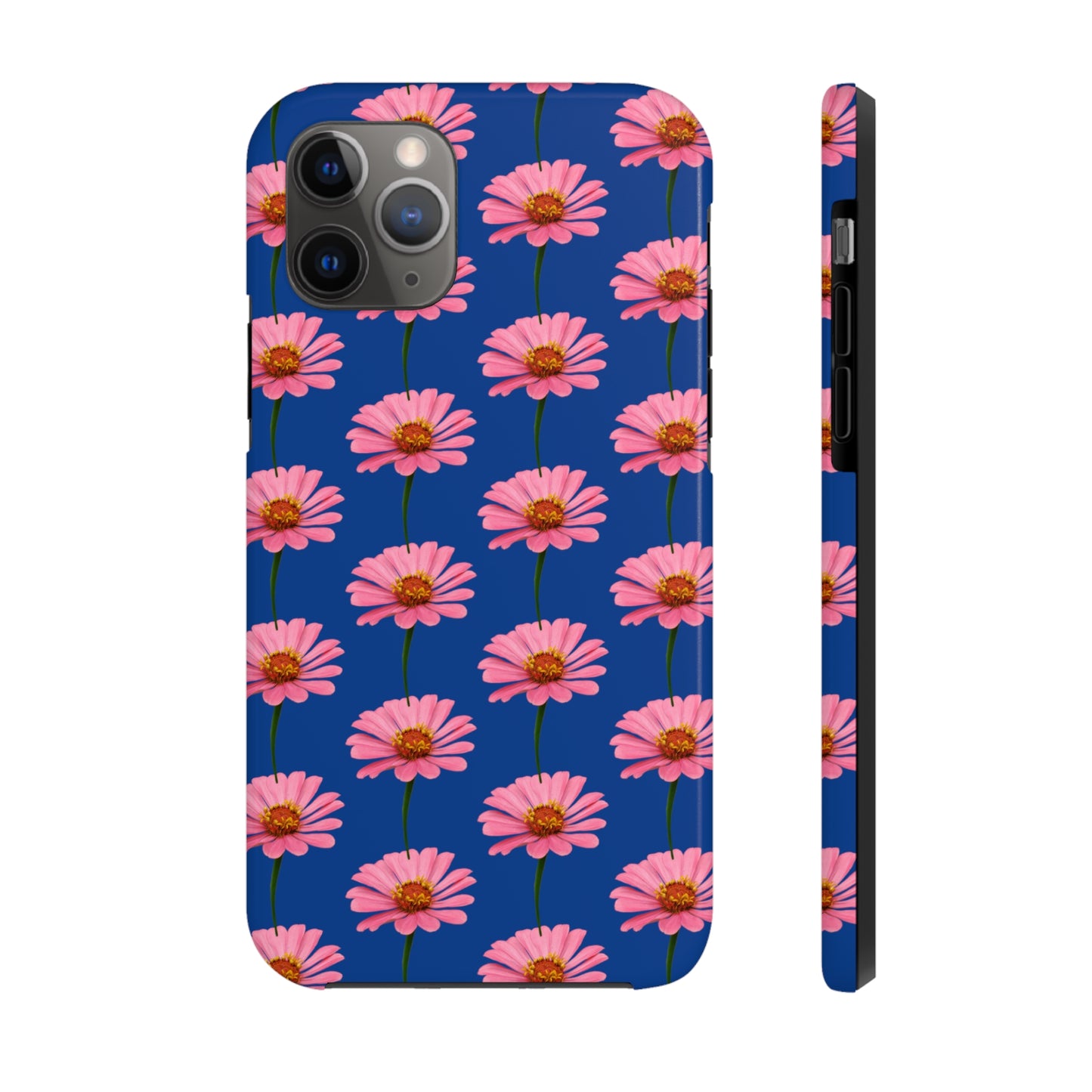 Pink Zinnia Blue Tough Phone Case