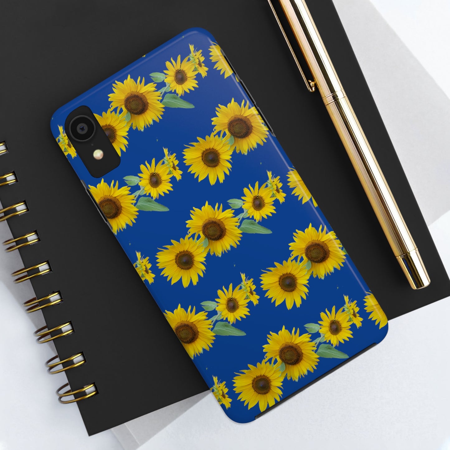 Sunflower Cluster Blue Tough Phone Case