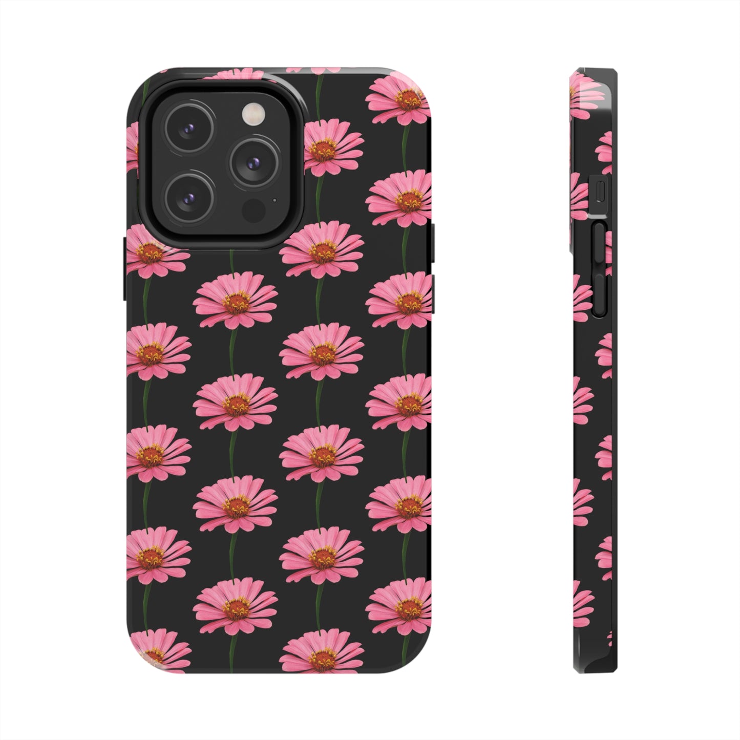 Pink Zinnia Black Tough Phone Case