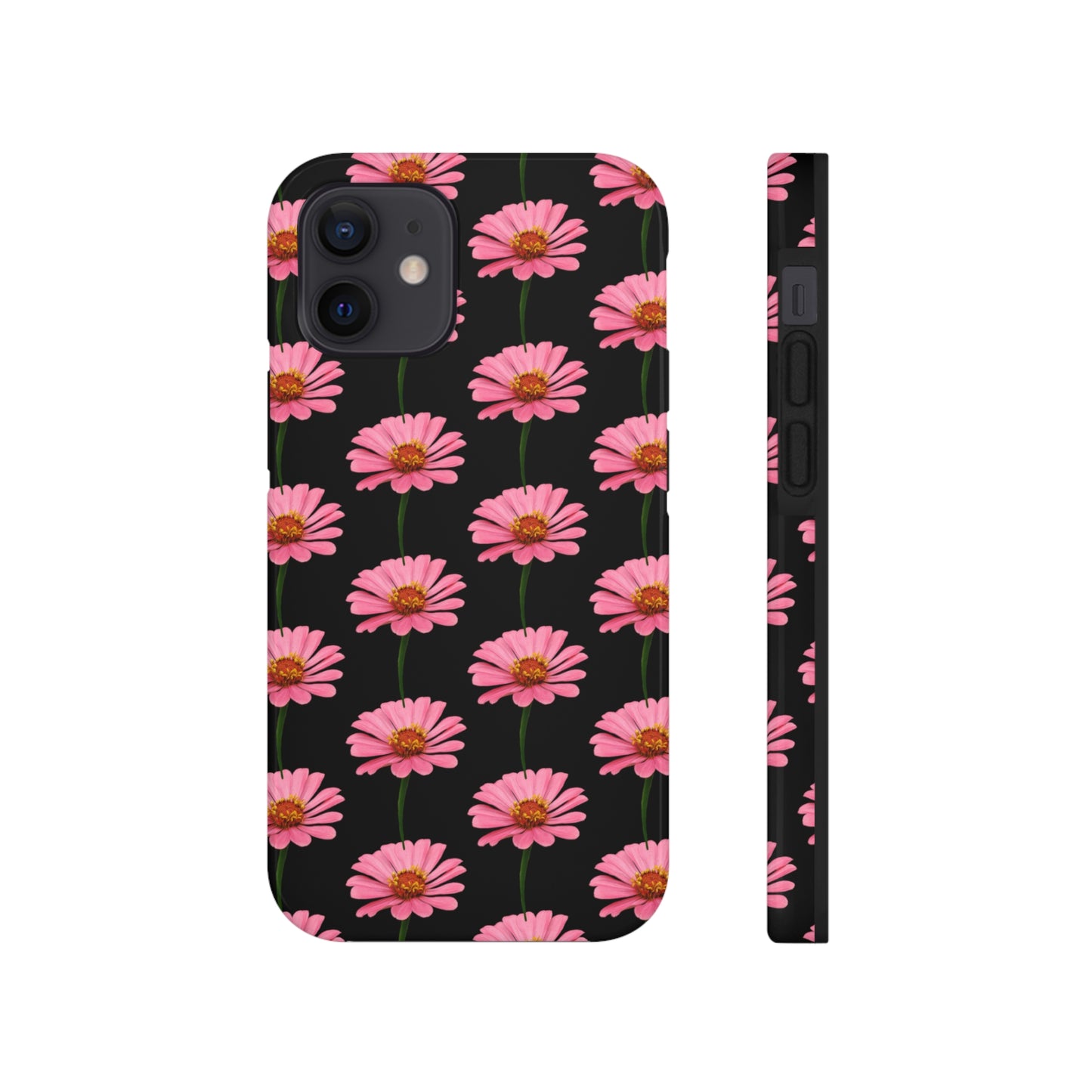 Pink Zinnia Black Tough Phone Case